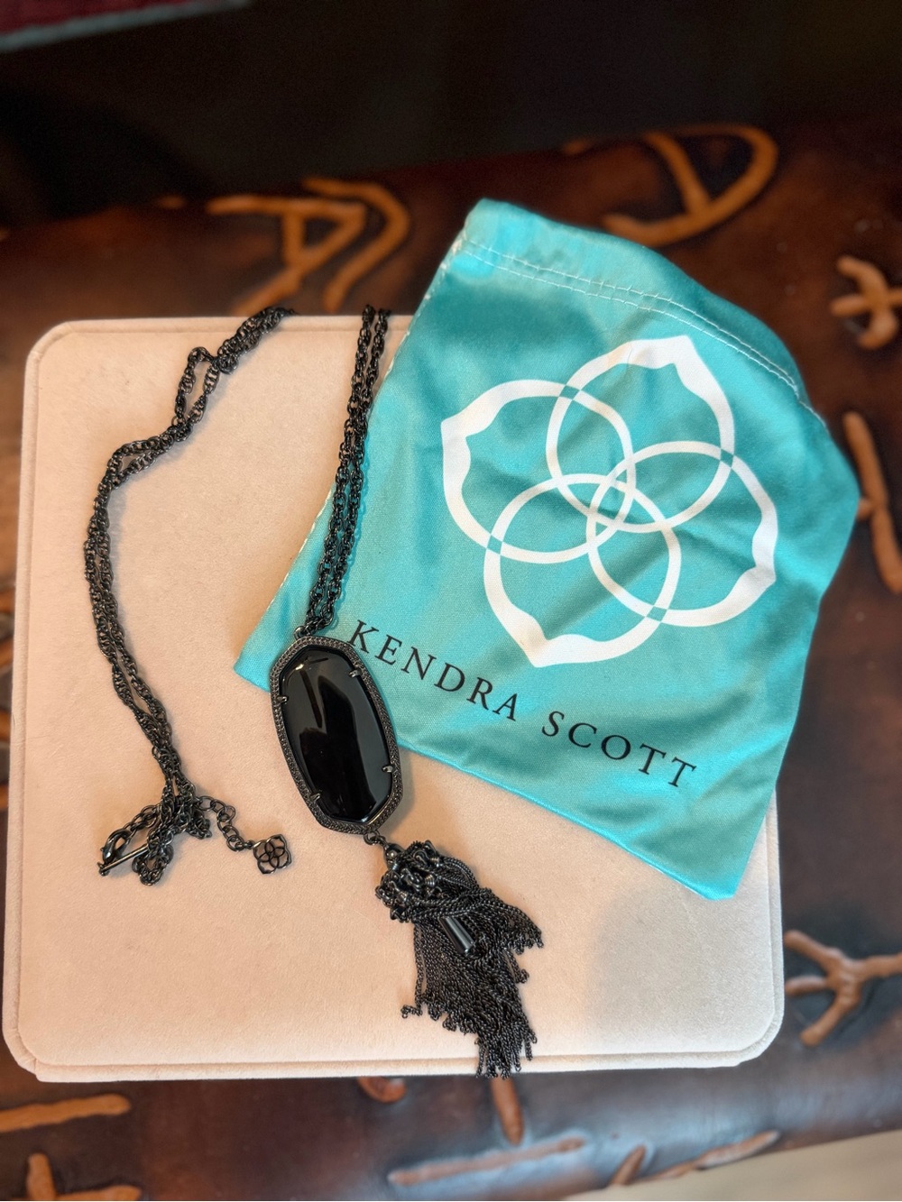 Kendra Scott Black Onyx Pendant Necklace with Tassel